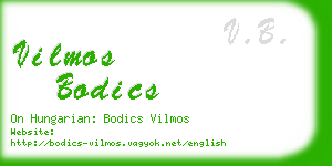 vilmos bodics business card